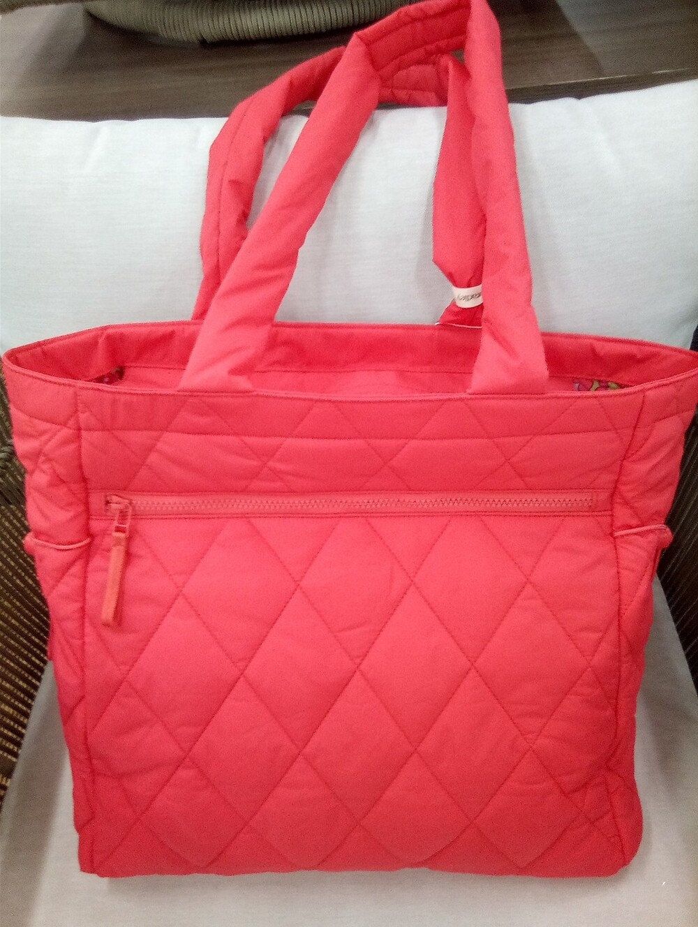Vera Bradley Big Red Quilted Tote Bag